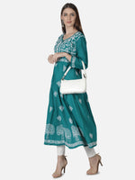 Load image into Gallery viewer, Seva Chikan Hand Embroidered Cotton Lucknowi Chikankari A-Line Kurta