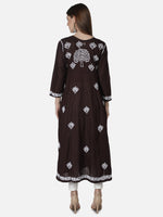 Load image into Gallery viewer, Seva Chikan Hand Embroidered Cotton Lucknowi Chikankari A-Line Kurta