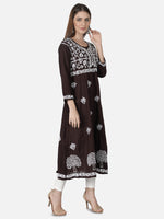 Load image into Gallery viewer, Seva Chikan Hand Embroidered Cotton Lucknowi Chikankari A-Line Kurta