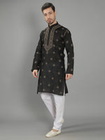 Load image into Gallery viewer, Seva Chikan Hand Embroidered Cotton Lucknowi Chikan Mens Stitched Kurta