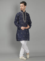 Load image into Gallery viewer, Seva Chikan Hand Embroidered Cotton Lucknowi Chikan Mens Stitched Kurta