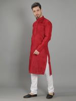 Load image into Gallery viewer, Seva Chikan Hand Embroidered Cotton Lucknowi Chikan Mens Stitched Kurta