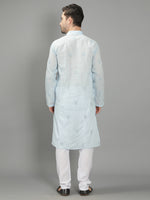 Load image into Gallery viewer, Seva Chikan Hand Embroidered Cotton Lucknowi Chikan Mens Stitched Kurta