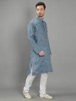 Load image into Gallery viewer, Seva Chikan Hand Embroidered Cotton Lucknowi Chikan Mens Stitched Kurta