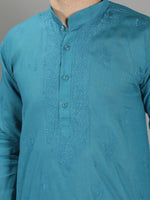 Load image into Gallery viewer, Seva Chikan Hand Embroidered Cotton Lucknowi Chikan Mens Stitched Kurta