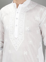 Load image into Gallery viewer, Seva Chikan Hand Embroidered Cotton Lucknowi Chikan Mens Stitched Kurta