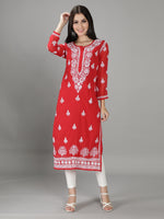 Load image into Gallery viewer, Seva Chikan Hand Embroidered Georgette Lucknowi Chikan Kurti With Slip