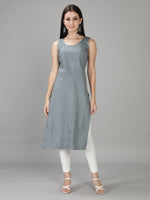 Load image into Gallery viewer, Seva Chikan Hand Embroidered Georgette Lucknowi Chikan Kurti With Slip