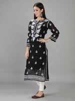 Load image into Gallery viewer, Seva Chikan Hand Embroidered Georgette Lucknowi Chikan Kurti With Slip