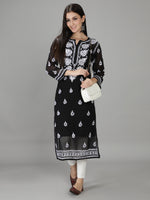 Load image into Gallery viewer, Seva Chikan Hand Embroidered Georgette Lucknowi Chikan Kurti With Slip
