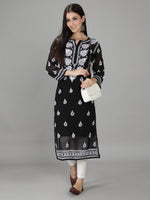 Load image into Gallery viewer, Seva Chikan Hand Embroidered Georgette Lucknowi Chikan Kurti With Slip