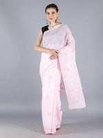 Load image into Gallery viewer, Seva Chikan Hand Embroidered Pink Cotton Lucknowi Saree-SCL6009