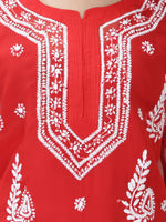 Load image into Gallery viewer, Seva Chikan Hand Embroidered Georgette Lucknowi Chikankari Kurta With Slip