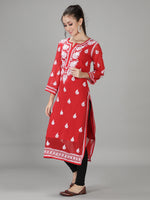 Load image into Gallery viewer, Seva Chikan Hand Embroidered Georgette Lucknowi Chikan Kurti With Slip