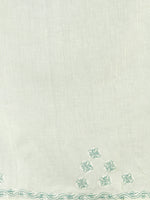 Load image into Gallery viewer, Seva Chikan Hand Embroidered Lemon Dark Green Cotton Lucknowi Saree-SCL6003