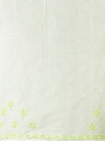 Load image into Gallery viewer, Seva Chikan Hand Embroidered Lemon Light Green Cotton Lucknowi Saree-SCL6002