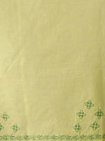 Load image into Gallery viewer, Seva Chikan Hand Embroidered Mehndi Green Cotton Lucknowi Saree-SCL6000