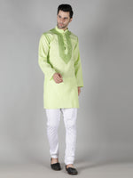 Load image into Gallery viewer, Seva Chikan Hand Embroidered  Cotton Lucknowi Chikan Mens Stitched Kurta
