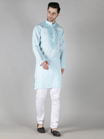 Load image into Gallery viewer, Seva Chikan Hand Embroidered  Cotton Lucknowi Chikan Mens Stitched Kurta