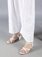 Load image into Gallery viewer, Seva Chikan Hand Embroidered Magenta Cotton Kurta With Palazoo-SCL8020