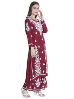 Load image into Gallery viewer, Seva Chikan Hand Embroidered Modal Cotton Chikankari Kurta With Palazzo