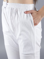 Load image into Gallery viewer, Seva Chikan Hand Embroidered Orange Cotton Kurta With Pant and Slip-SCL8017