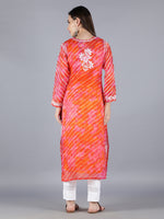 Load image into Gallery viewer, Seva Chikan Hand Embroidered Orange Cotton Kurta With Pant and Slip-SCL8017