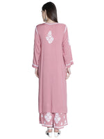 Load image into Gallery viewer, Seva Chikan Hand Embroidered Modal Cotton Chikankari Kurta With Palazzo