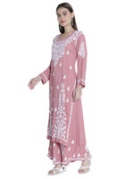 Load image into Gallery viewer, Seva Chikan Hand Embroidered Modal Cotton Chikankari Kurta With Palazzo