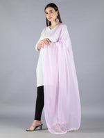 Load image into Gallery viewer, Seva Chikan Chiffon Plain Dupatta