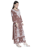 Load image into Gallery viewer, Seva Chikan Hand Embroidered Modal Cotton Chikankari Kurta With Palazzo