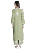 Load image into Gallery viewer, Seva Chikan Hand Embroidered Modal Cotton Chikankari Kurta With Palazzo