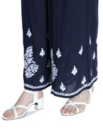 Load image into Gallery viewer, Seva Chikan Hand Embroidered Modal Cotton Chikankari Kurta With Palazzo