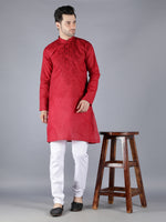 Load image into Gallery viewer, Seva Chikan Hand Embroidered  Cotton Lucknowi Chikan Mens Stitched Kurta
