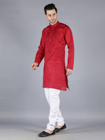 Load image into Gallery viewer, Seva Chikan Hand Embroidered  Cotton Lucknowi Chikan Mens Stitched Kurta