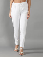 Load image into Gallery viewer, Seva Chikan Hand Embroidered White Cotton Lucknawi Chikankari Pant-SCL11013