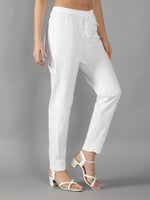 Load image into Gallery viewer, Seva Chikan Hand Embroidered White Cotton Lucknawi Chikankari Pant-SCL11013
