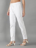 Load image into Gallery viewer, Seva Chikan Hand Embroidered White Cotton Lucknawi Chikankari Pant-SCL11013