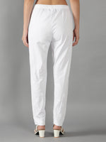 Load image into Gallery viewer, Seva Chikan Hand Embroidered White Cotton Lucknawi Chikankari Pant-SCL11013
