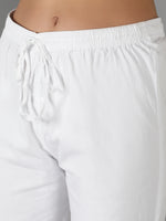 Load image into Gallery viewer, Seva Chikan Hand Embroidered White Cotton Lucknawi Chikankari Pant-SCL11013