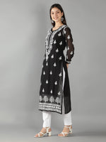 Load image into Gallery viewer, Seva Chikan Hand Embroidered Georgette Lucknowi Chikan Kurti With Slip