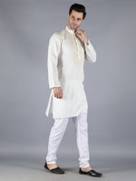 Load image into Gallery viewer, Seva Chikan Hand Embroidered Maroon Cotton Lucknowi Chikan Mens Stitched Kurta