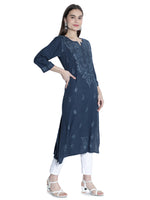 Load image into Gallery viewer, Seva Chikan Hand Embroidered Rayon Lucknowi Chikankari Kurta
