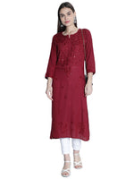 Load image into Gallery viewer, Seva Chikan Hand Embroidered Rayon Lucknowi Chikankari Kurta