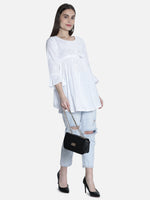 Load image into Gallery viewer, Seva Chikan Hand Embroidered Cotton Lucknowi Chikan Short Top