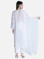 Load image into Gallery viewer, Seva Chikan Chiffon Plain Dupatta