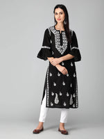 Load image into Gallery viewer, Seva Chikan Hand Embroidered Cotton Lucknowi Chikankari Kurta