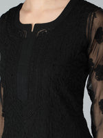 Load image into Gallery viewer, Seva Chikan Hand Embroidered Georgette Lucknowi Chikan Kurti With Slip