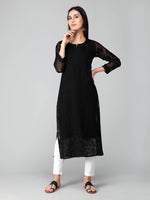 Load image into Gallery viewer, Seva Chikan Hand Embroidered Georgette Lucknowi Chikankari Kurta