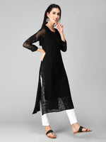 Load image into Gallery viewer, Seva Chikan Hand Embroidered Georgette Lucknowi Chikankari Kurta